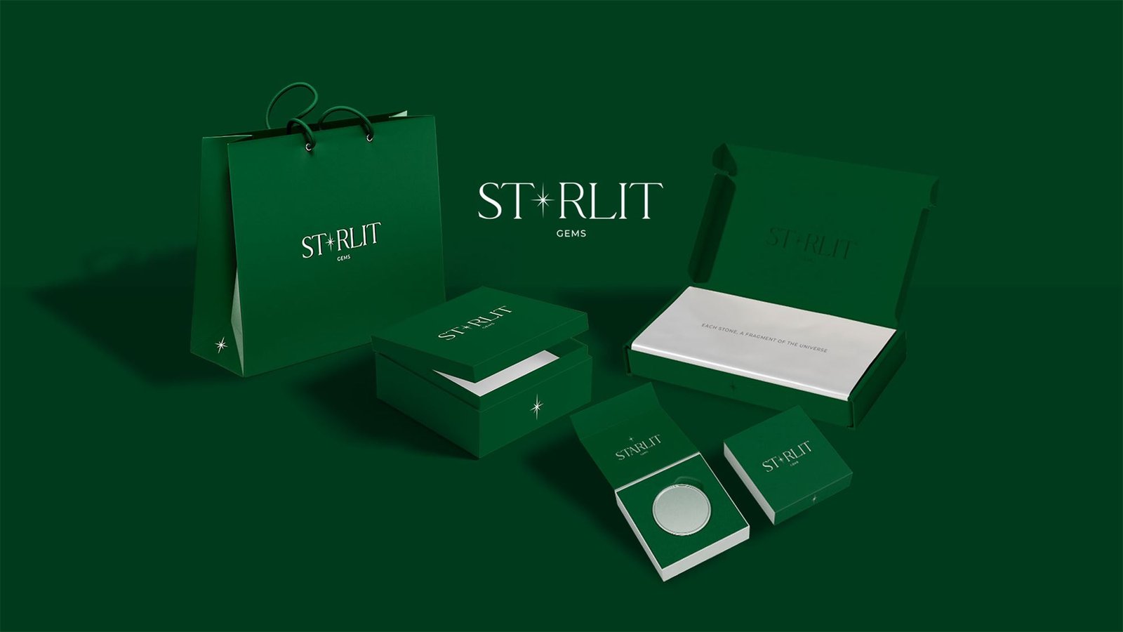 Bolsa, cajas y estuches verdes de Starlit Gems